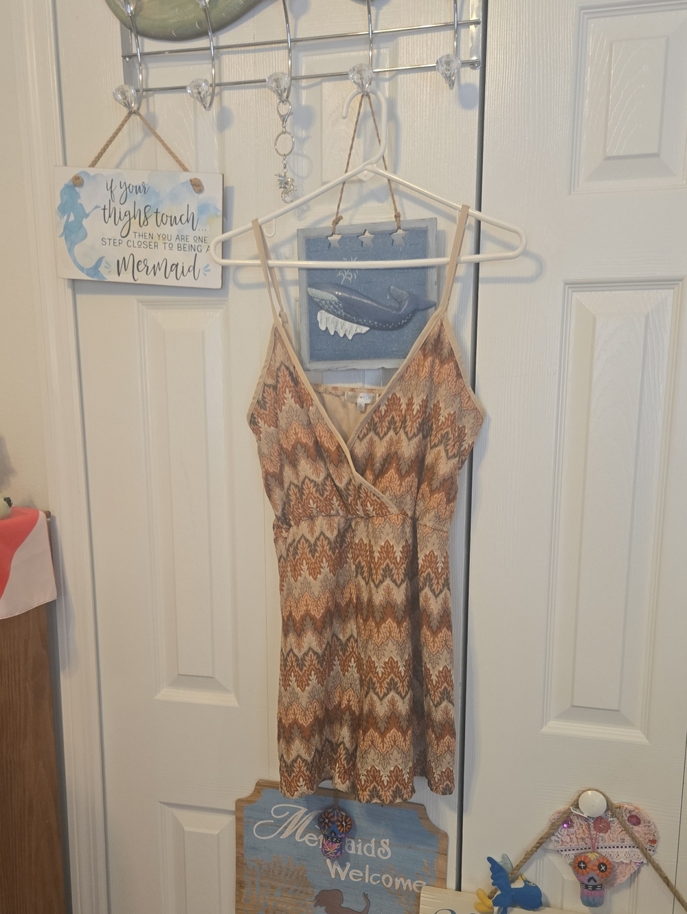 Ultra Flirt Brown and Cream Zigzag Sleeveless Wrap Romper
